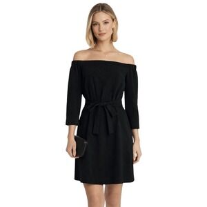 Aritzia Babaton Off the Shoulder 3/4 Sleeve Dress Black L